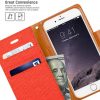iPhone 6 Plus / iPhone 6S Plus Goospery Canvas Wallet Case Orange - Image 2