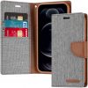 iPhone 12 Mini Goospery Canvas Wallet Case Grey