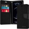 iPhone 12 and iPhone 12 Pro Goospery Canvas Wallet Case Black