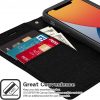 iPhone 12 and iPhone 12 Pro Goospery Canvas Wallet Case Black - Image 5