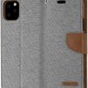 iPhone 11 Pro Goospery Canvas Wallet Case Grey - Image 3
